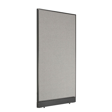 Interion By Global Industrial Interion Office Partition Panel with Pass-Thru Cable, 36-1/4inW x 64inH, Gray 238635PGY